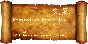 Kosztolicz Rozália névjegykártya