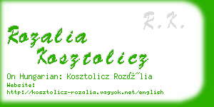 rozalia kosztolicz business card